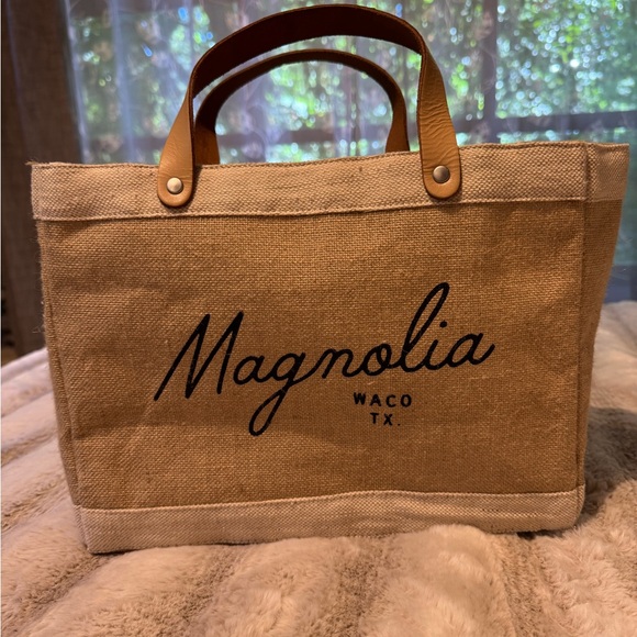 Magnolia Tan and Cream Tote Bag